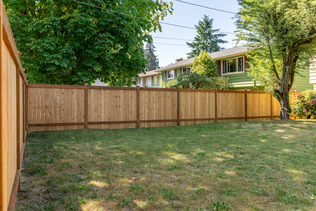Aerial view of completed backyard project